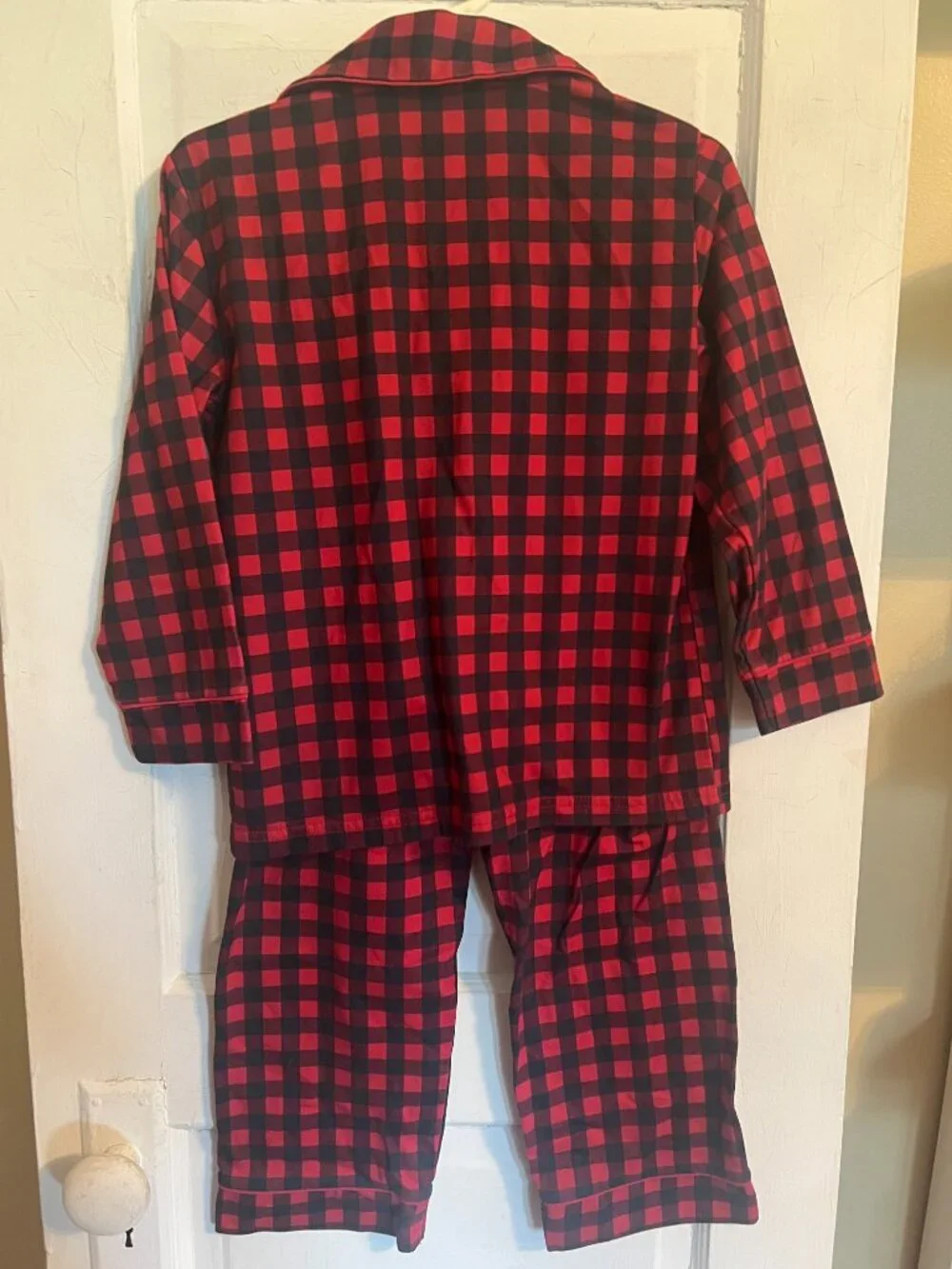 Outdoor Kids Red and Black Buffalo Gingham Check Holiday Pajamas - Boy's 5